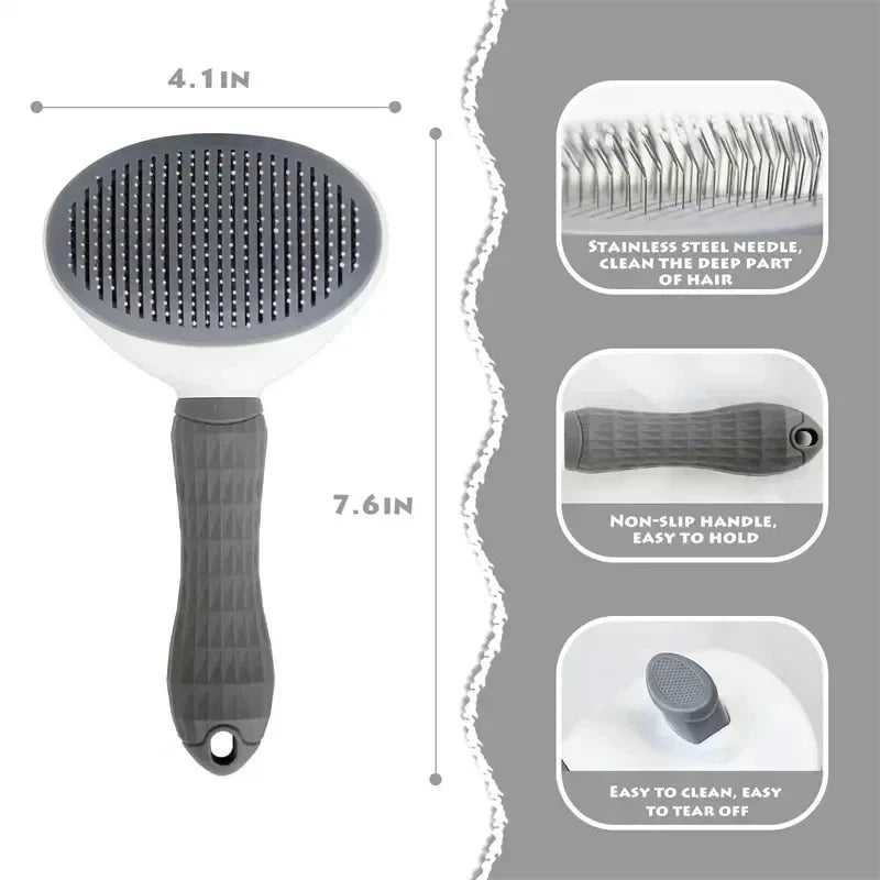 Pet Dog Brush Cat Comb Self Cleaning Hair Remover Dogs Cats Grooming