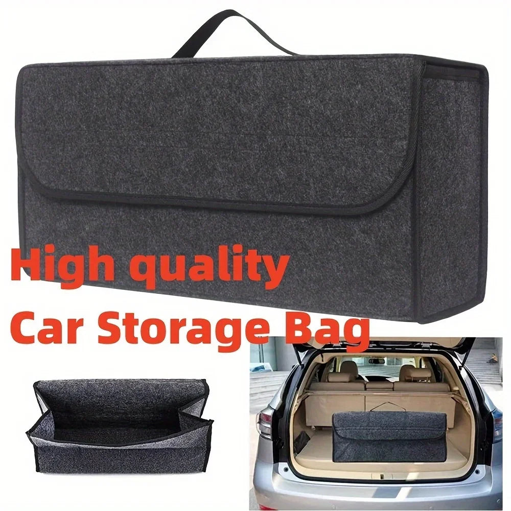 Spacious Canvas Car Storage Box Trunk Organizer Felt Cloth Interior