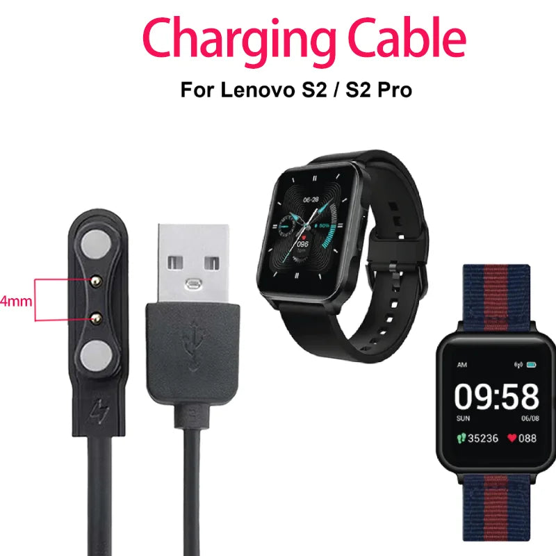 USB Charging Cable for Lenovo S2 & S2 Pro Smartwatch – 60cm
