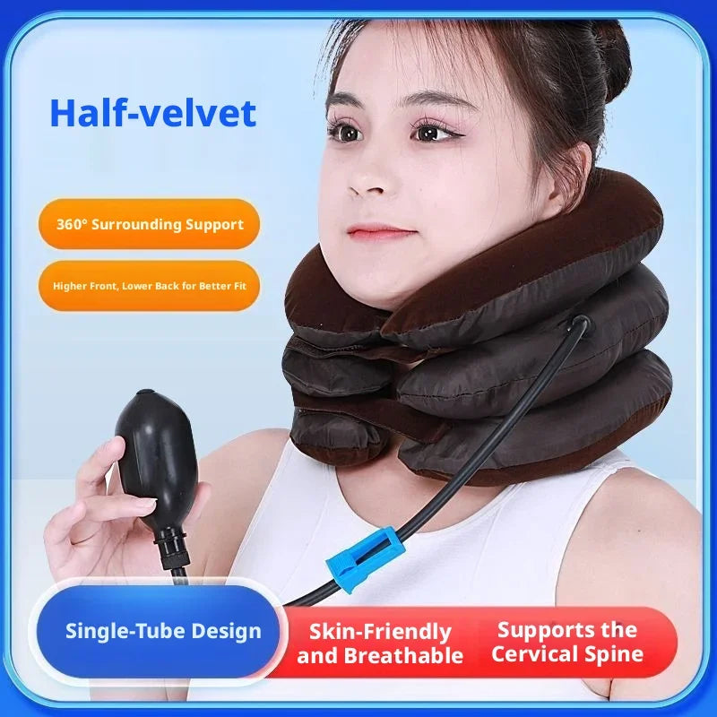 3-Layer Inflatable Cervical Neck Traction & Support Pillow