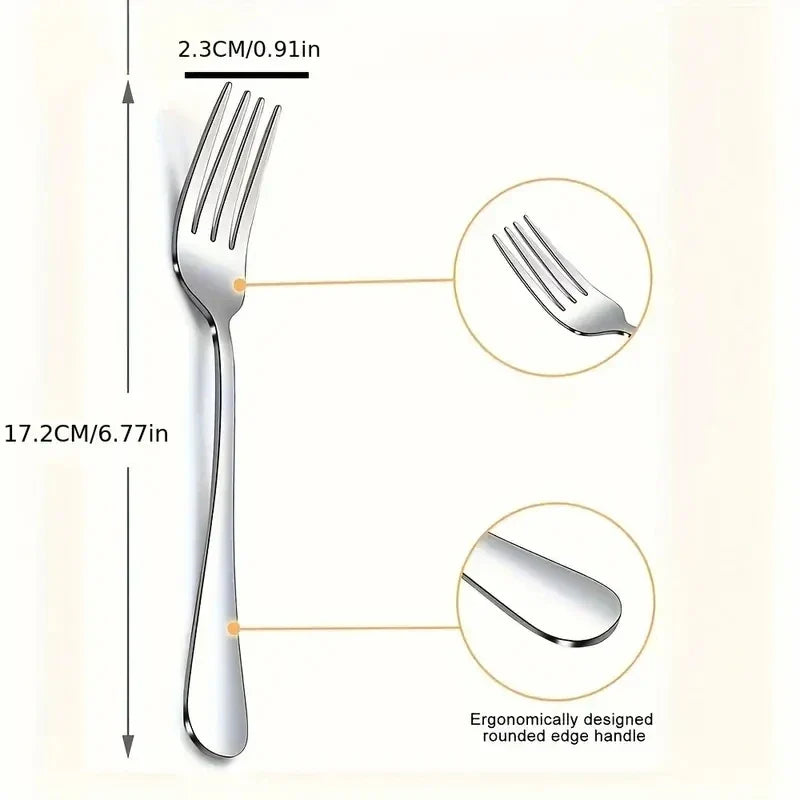 12-Piece Stainless Steel Fork Set – Dinner, Salad & Dessert