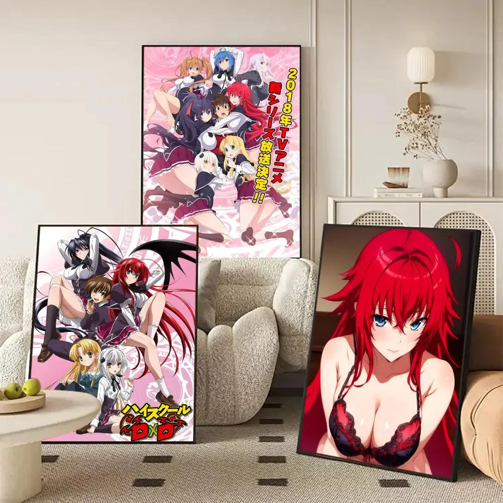 Anime High School DxD Unframed Canvas Wall Art Poster