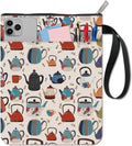 Teapot Book Sleeve – Washable Fabric Cover with Zipper Pocket