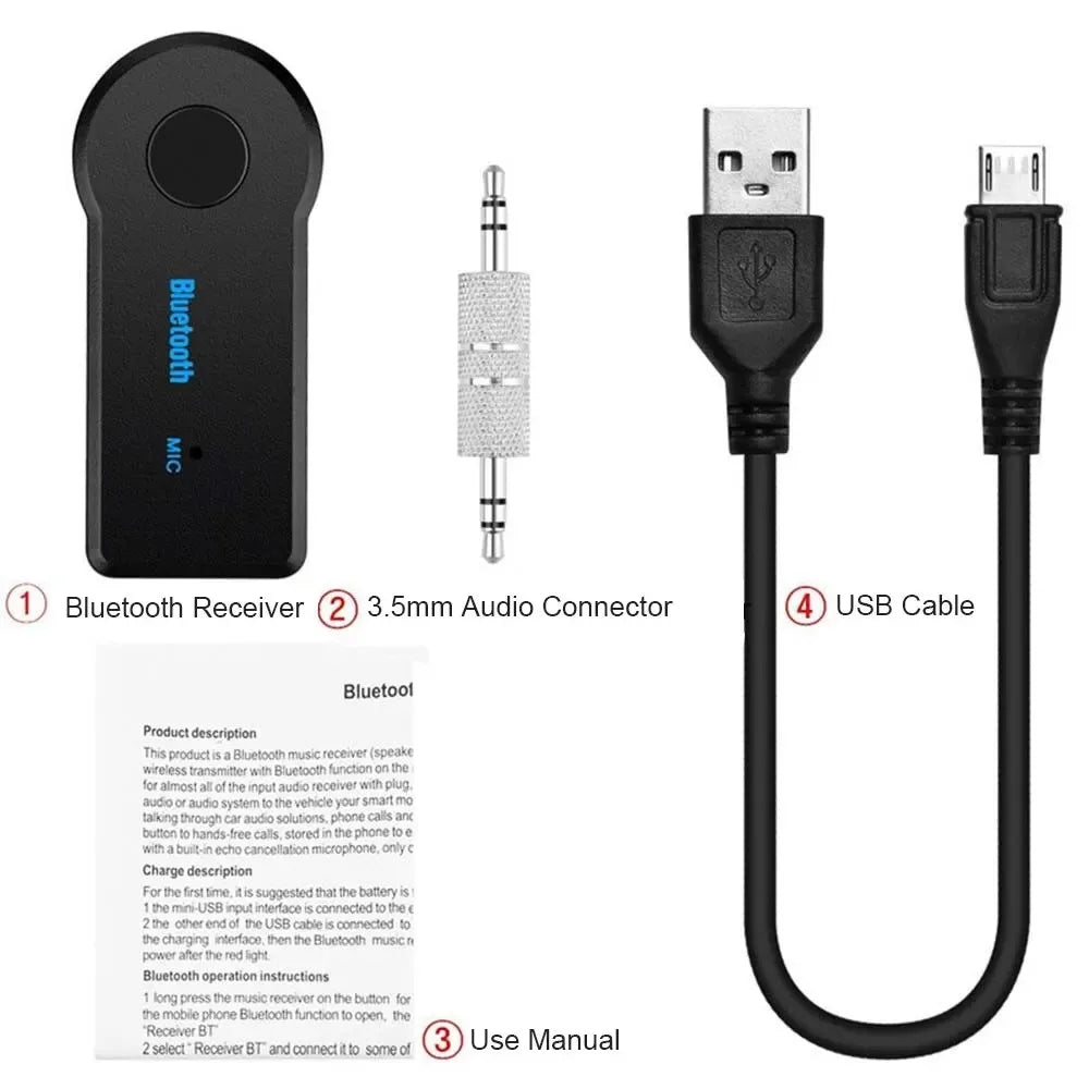 Bluetooth 5.0 Car AUX Receiver 3.5mm Wireless Audio Adapter