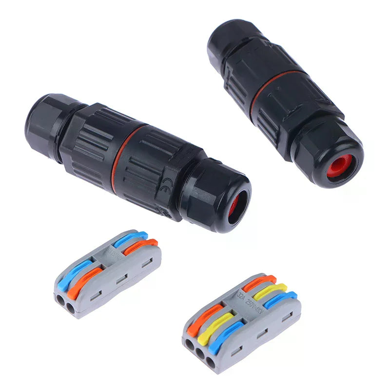 IP68 Waterproof Electrical Connector 2 3 Pin Straight Quick Push-in