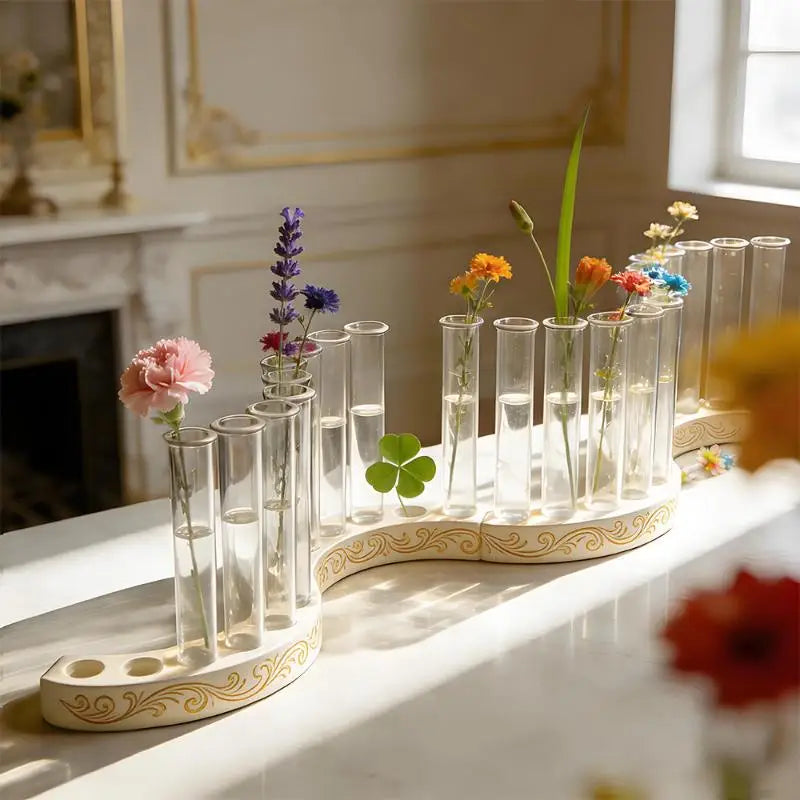Flower Test Tube Holder Silicone Molds DIY Handmade Vase Tray Epoxy