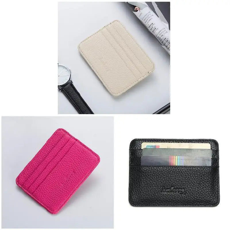 Women's Slim Minimalist Wallet – Large Capacity PU Leather
