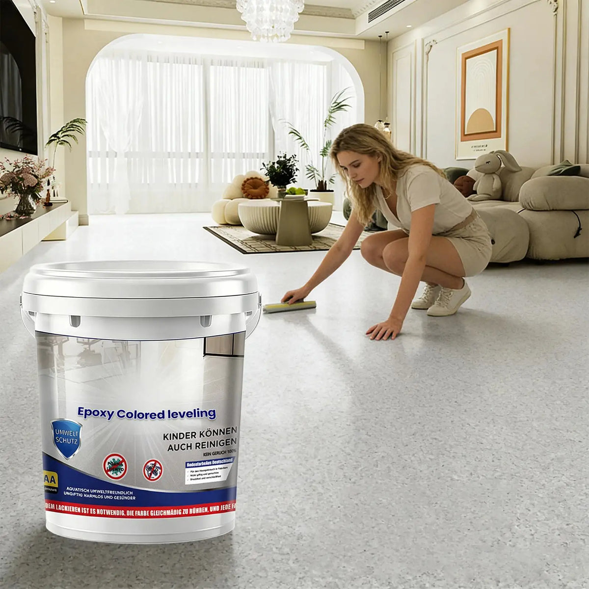 500g Epoxy Floor Paint – High Gloss Marble Effect Self-Leveling