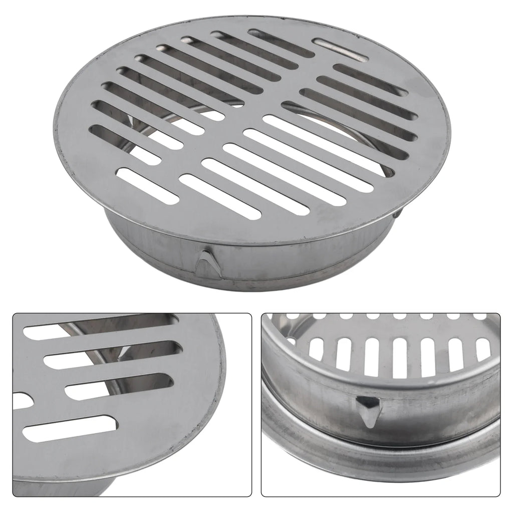 Stainless Steel Floor Drain Balcony Drainage Roof Round Cover Rain