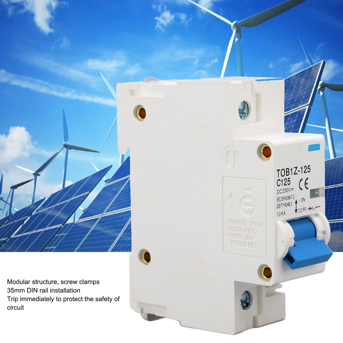 Circuit Breaker Disconnect Miniature 1P 125A 250V DIN Rail Mount