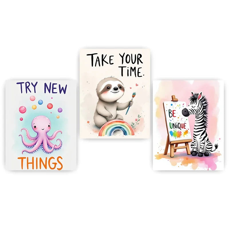 Nordic Animal Nursery Canvas Wall Art – Kids Room Decor