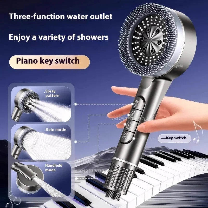 Adjustable High-Pressure Handheld Shower Head with Filter & Hose