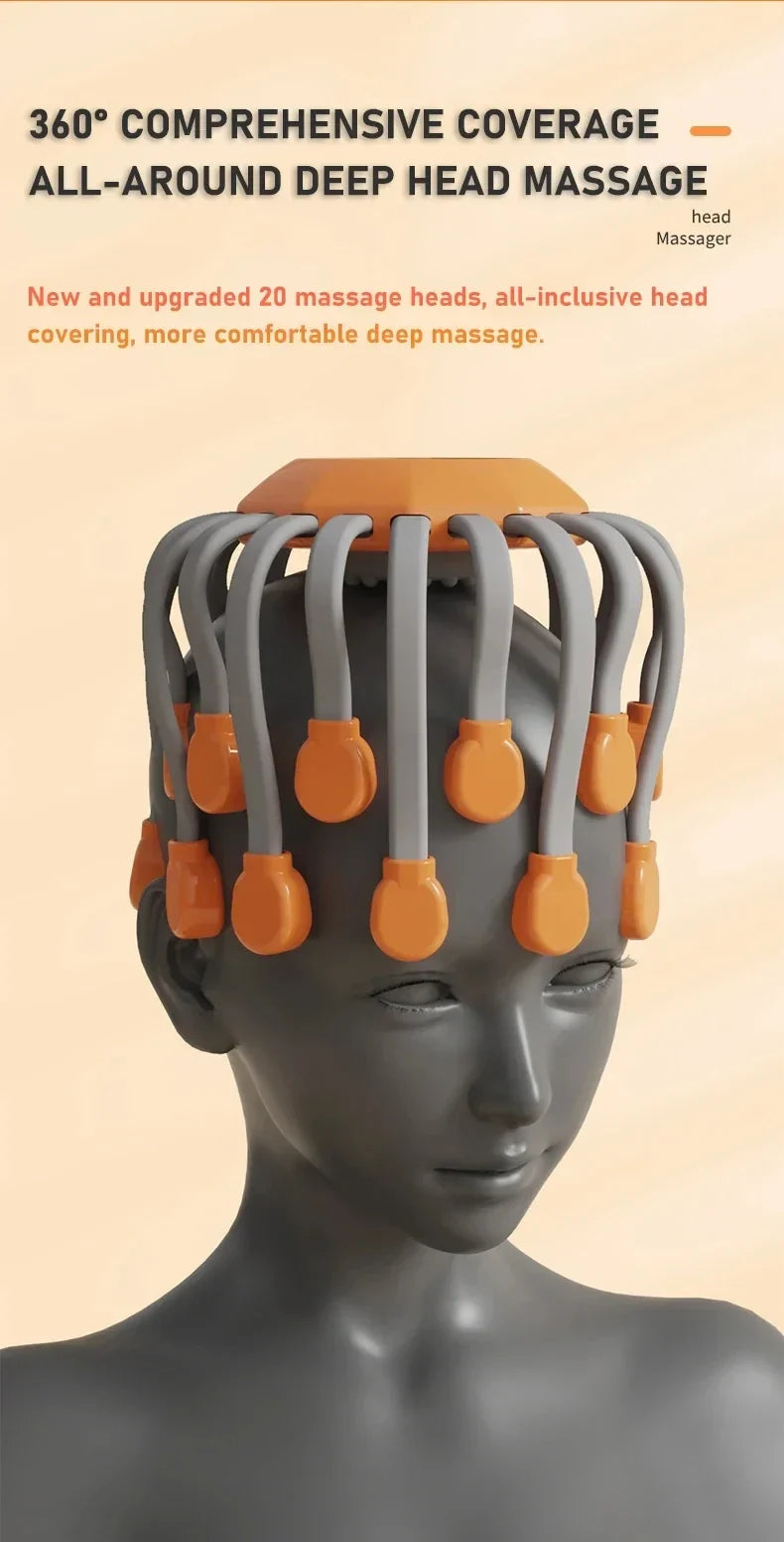 HOMEFISH 20-Head Scalp Massager Red Light & Vibration
