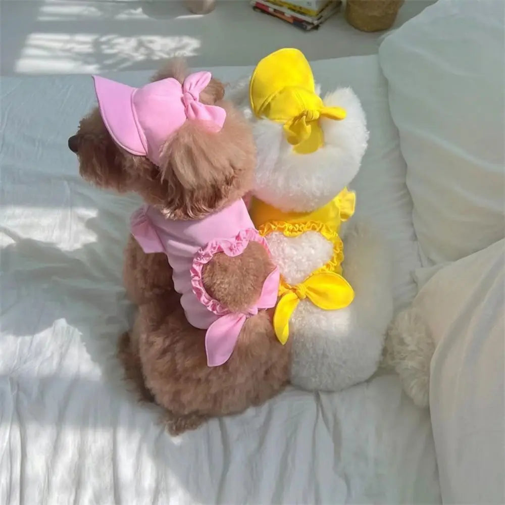 Cat Tank Top & Sun Hat Set – Soft Breathable Small Pet Outfit