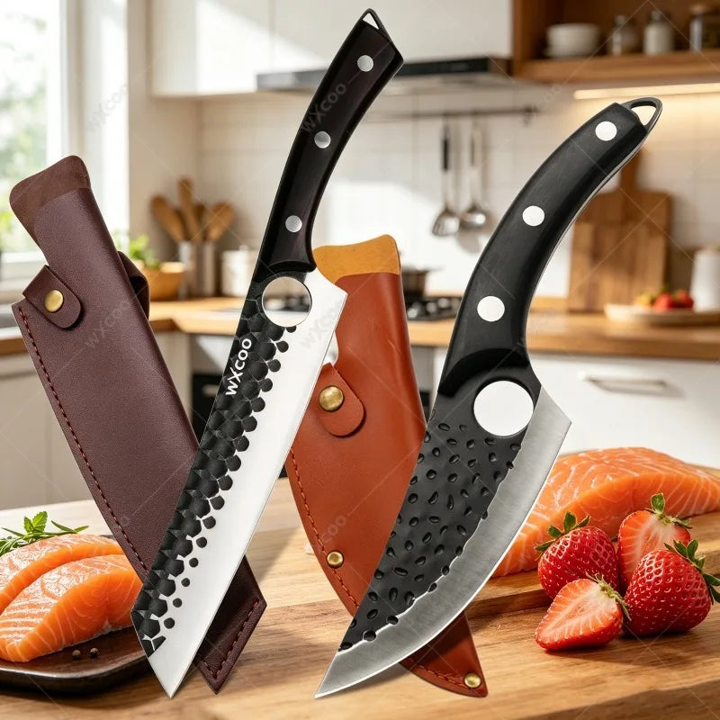 WXCOO Stainless Steel Chef Knife with Wood Handle | Kitchen
