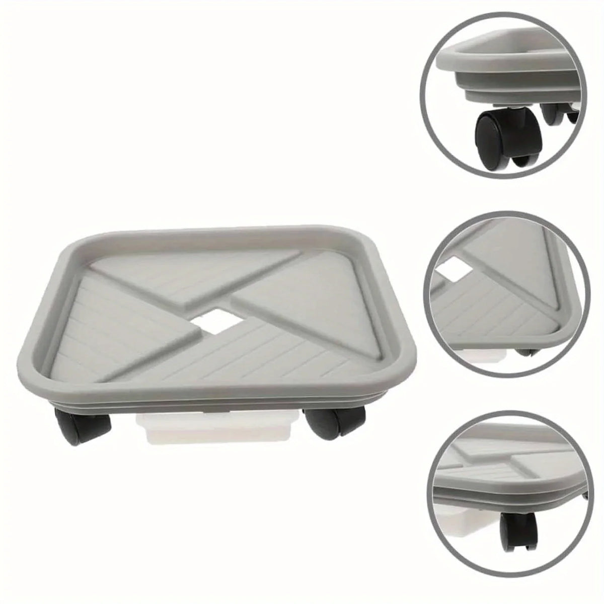 Plant Ball Cage Four Wheels Drainage Tray Square Flower Pot Mover