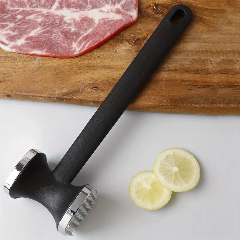 Stainless Steel Meat Tenderizer Hammer with Rubber Grip