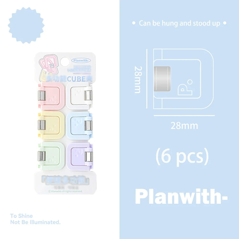 Cube Shaped Clip Multifunctional Mini Notes Receipts Student Papers