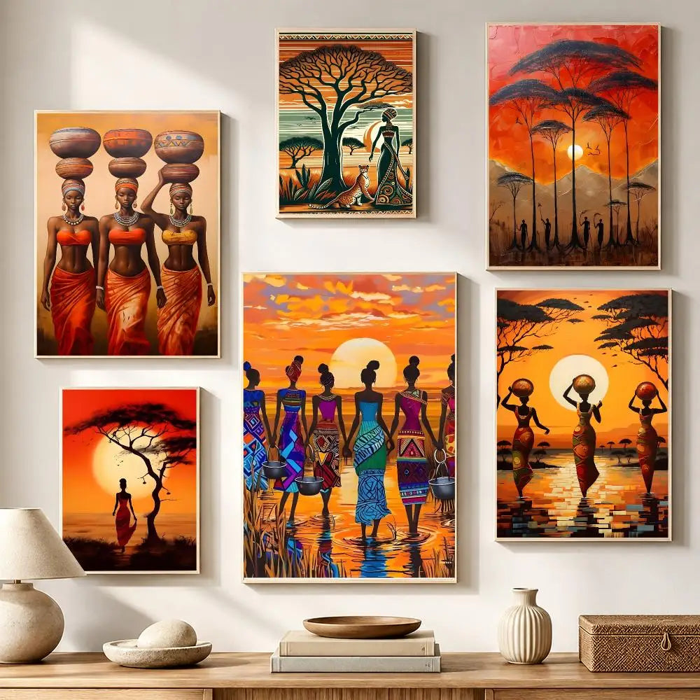 Abstract African Art Poster – Waterproof PVC Wall Sticker