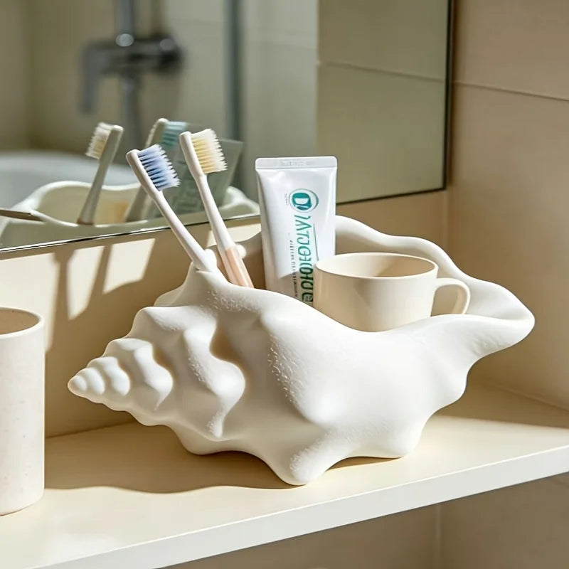 Creamy White Seashell Storage Box | Desktop Organizer