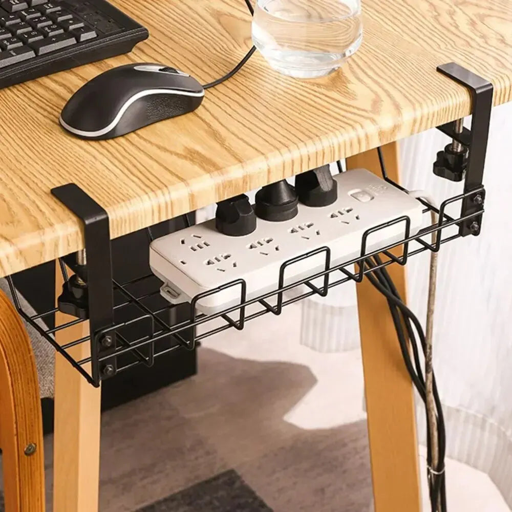 Under Desk Cable Management Tray | Metal Wire Organizer Rack
