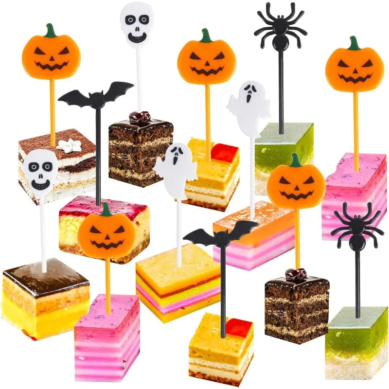 Cartoon Children Cake Dessert Pick Toothpick Lunch Halloween Fruit