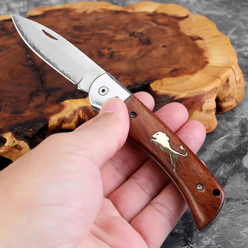 Xituo VG10 Steel Folding Knife – Wood Handle Camping Pocket