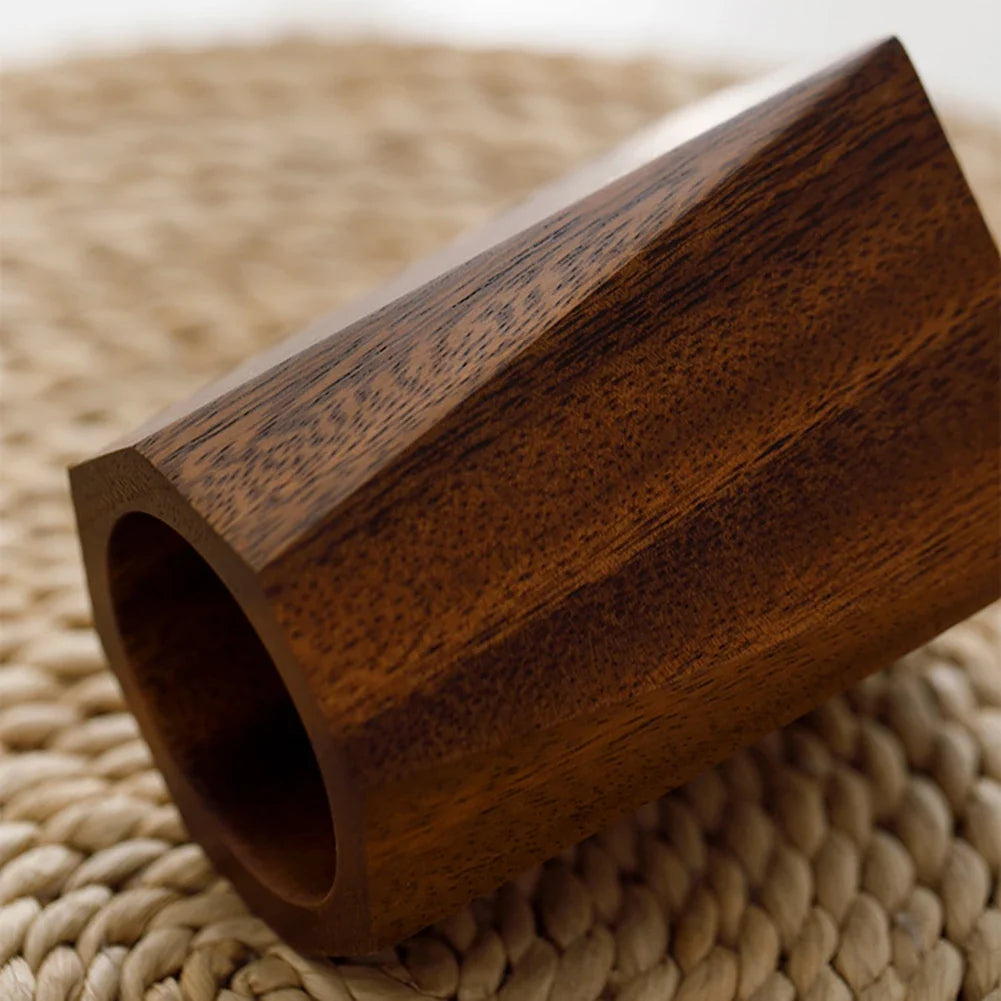Walnut Wood Pen Holder Desktop Organiser | Vintage Office Cup
