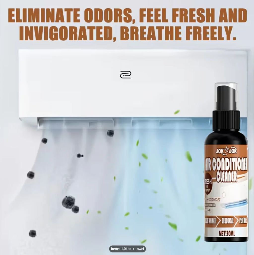 AC Cleaner Spray with Towel – Air Conditioner Odor Eliminator