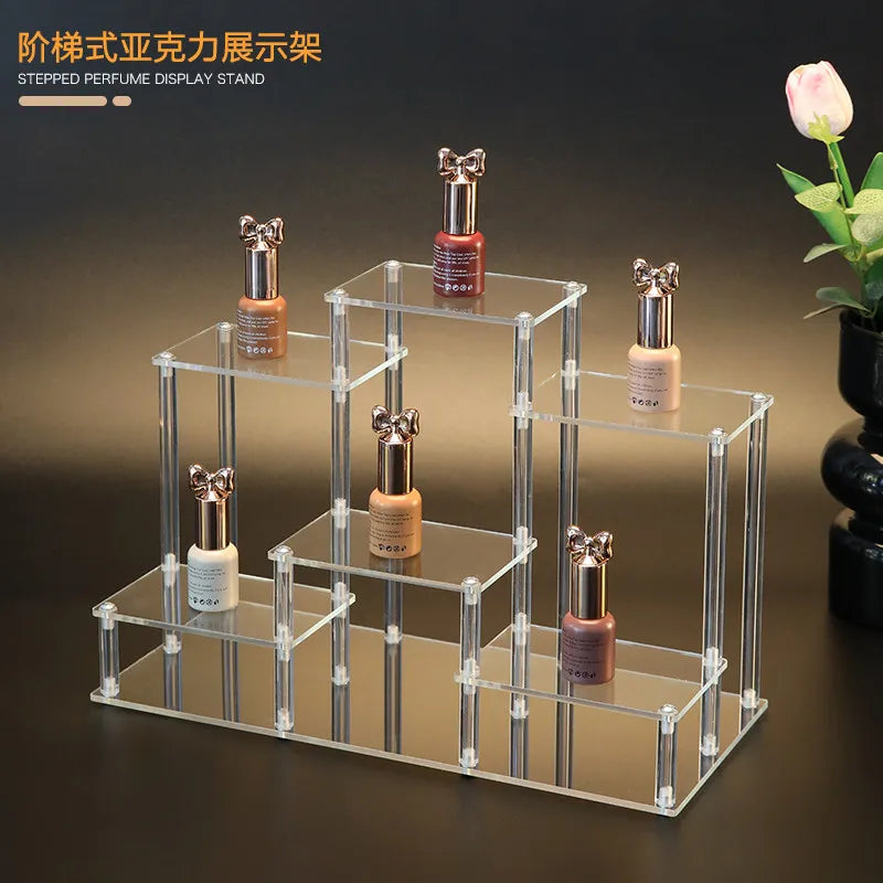 Acrylic Multi-Layer Ladder Display Stand for Collectibles
