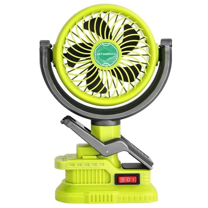 Cordless Clip Fan for Ryobi 18V Battery – Dual USB Portable Fan