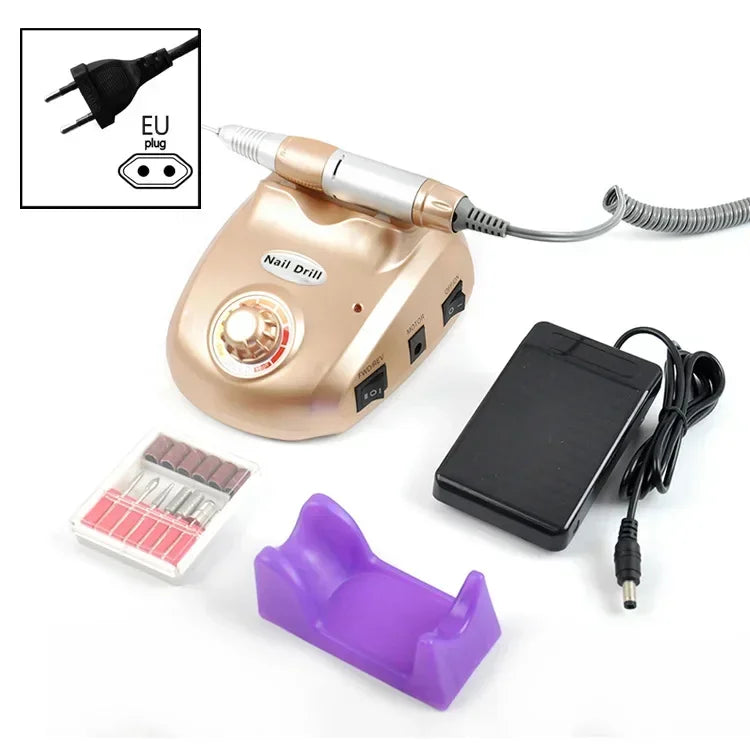 20W 35000RPM Electric Nail Drill Machine Kit | Milling Cutters