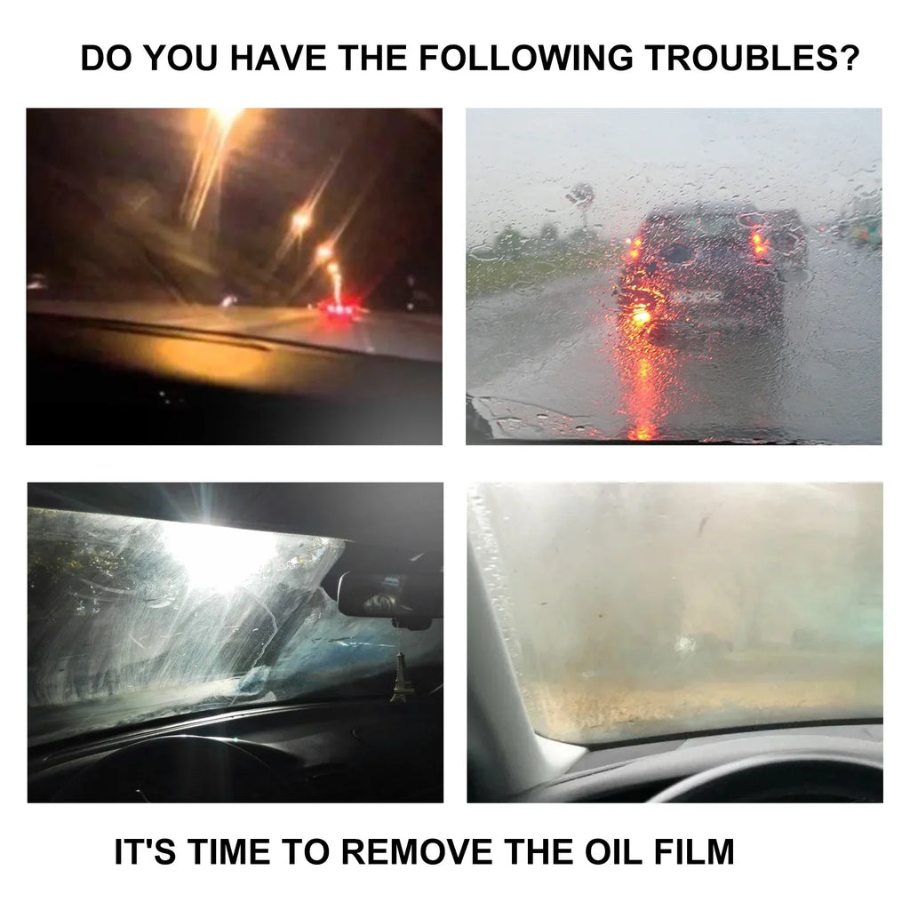 Car Glass Oil Film Remover – Streak-Free Cleaner Kit 30g