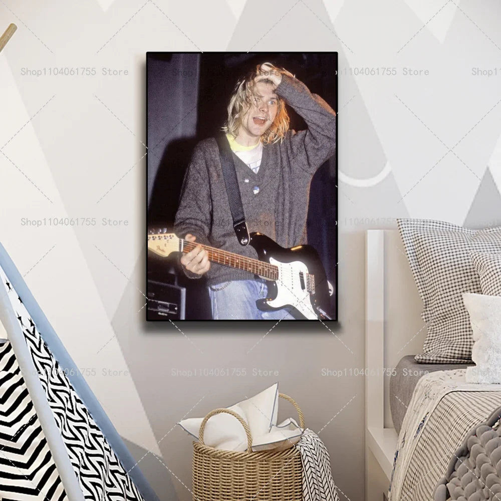 Kurt Cobain Wall Poster – Waterproof Self-Adhesive Art Sticker