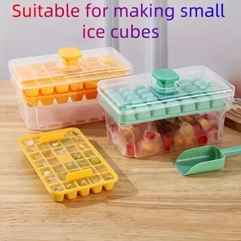 68-Grid Ice Cube Tray with Lid & Storage Box | Easy Release