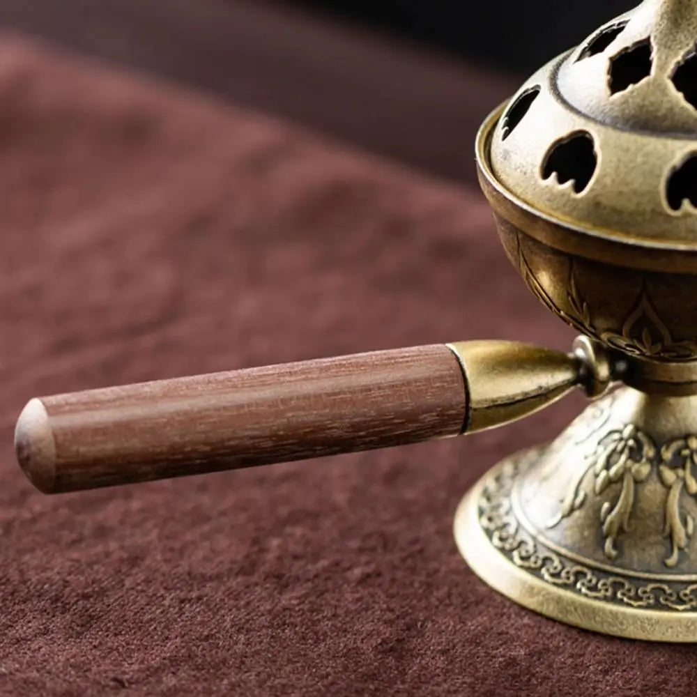 Vintage Alloy Sandalwood Incense Burner Elephant Lucky Hollow Out