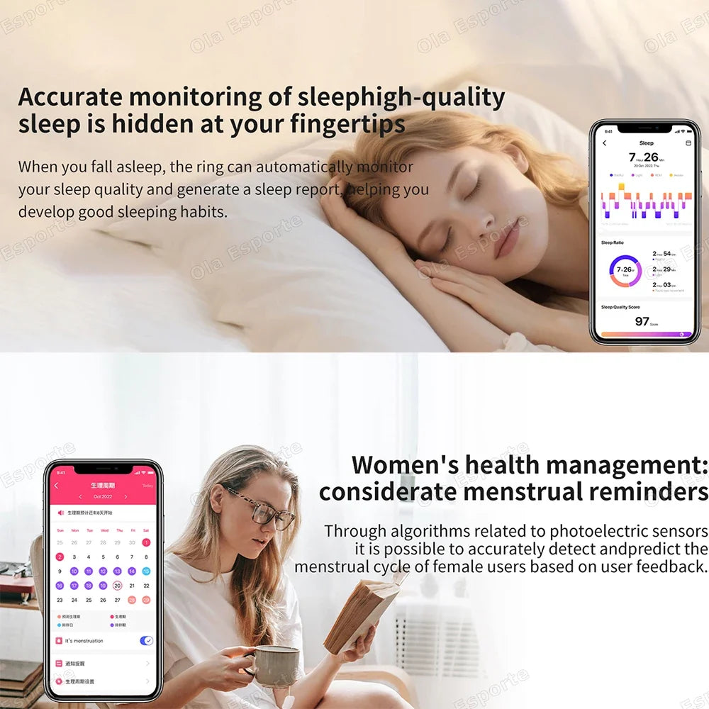Women's Smart Ring – Heart Rate, Sleep & Fitness Tracker