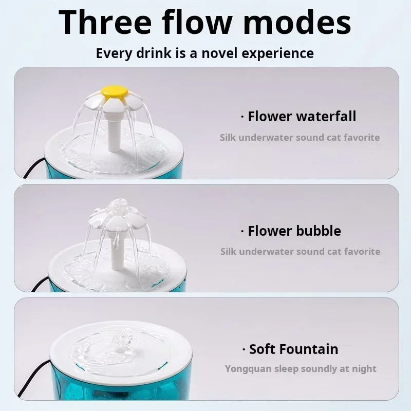 Pets Water Fountain Auto Filter USB Electric Mute Cat Drinker Bowl