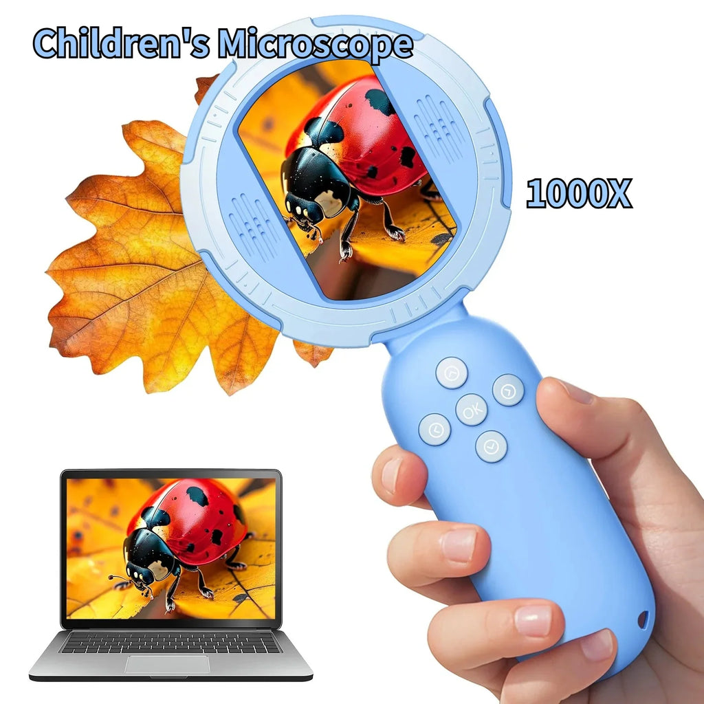 Kids Digital Microscope 1000X Handheld – 2" IPS STEM Toy