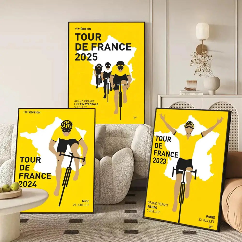 Tour de France Canvas Wall Art – Unframed Cycling Poster