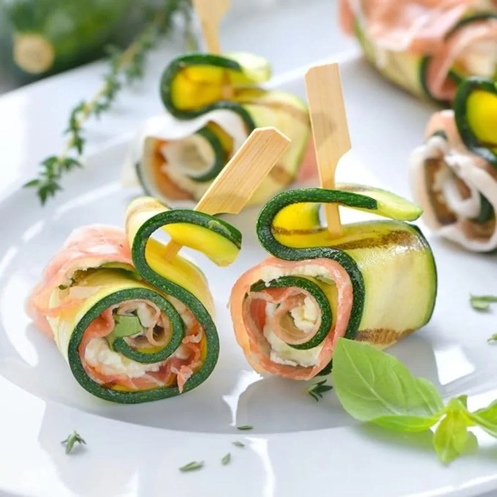 100 Bamboo Skewers – Paddle Picks for BBQ, Cocktails & Appetizers