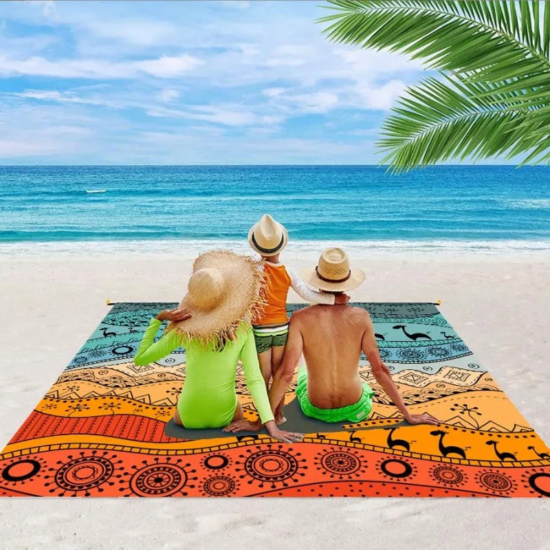 Large Waterproof Sandproof Beach Blanket | Camping Picnic Mat