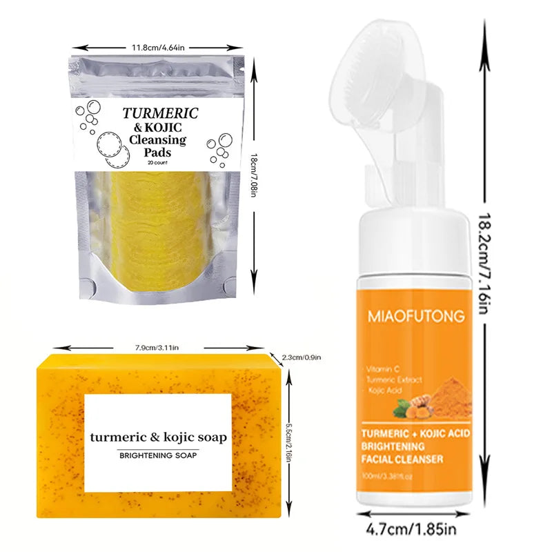 Turmeric & Kojic Acid Cleanser Soap Set – Brighten Skin