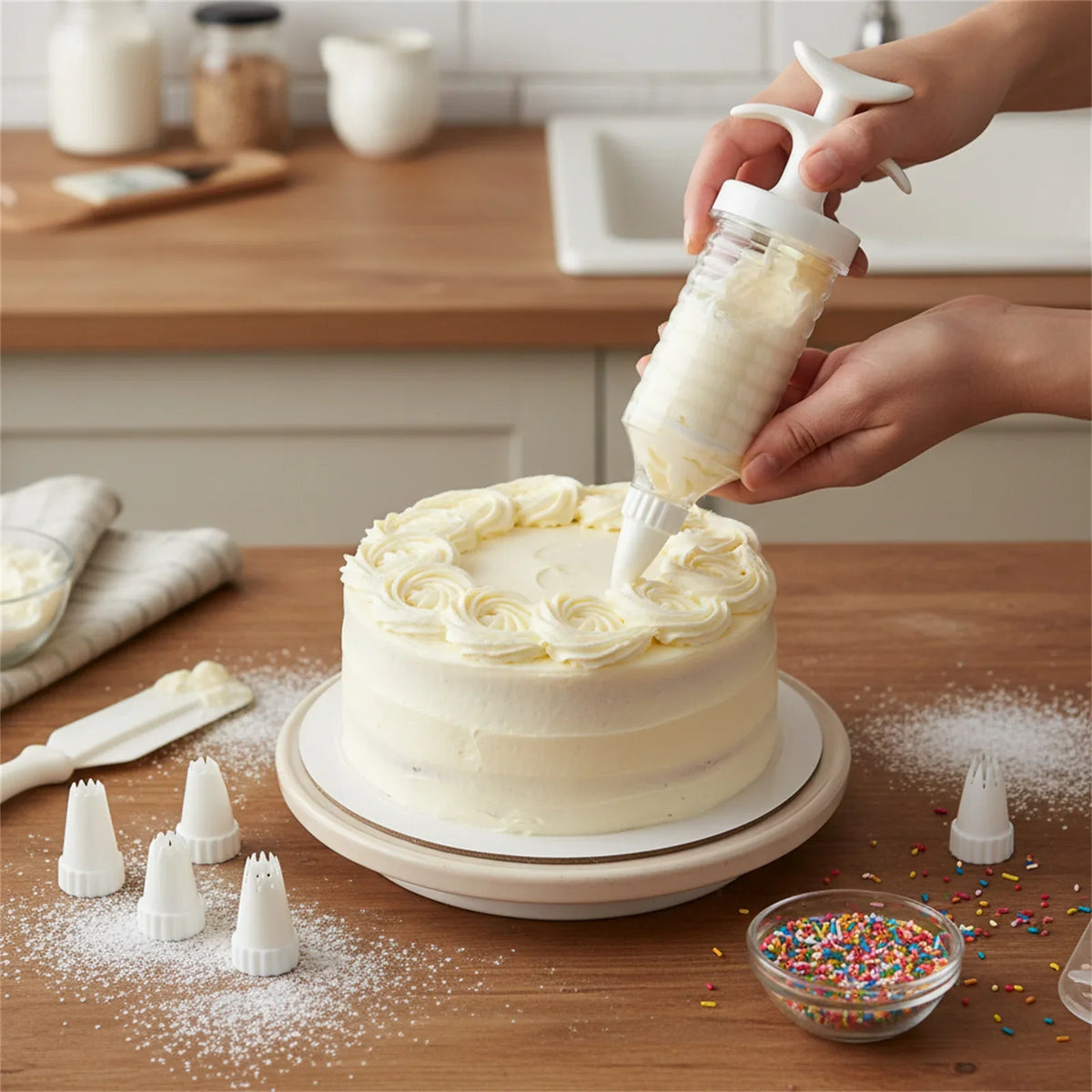 8-Piece Cake Piping Tips Set | Food Grade Plastic Nozzles