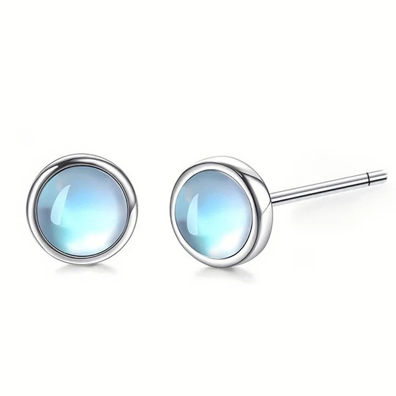 Huitan Imitation Moonstone Stud Earrings – Dainty Women's Studs
