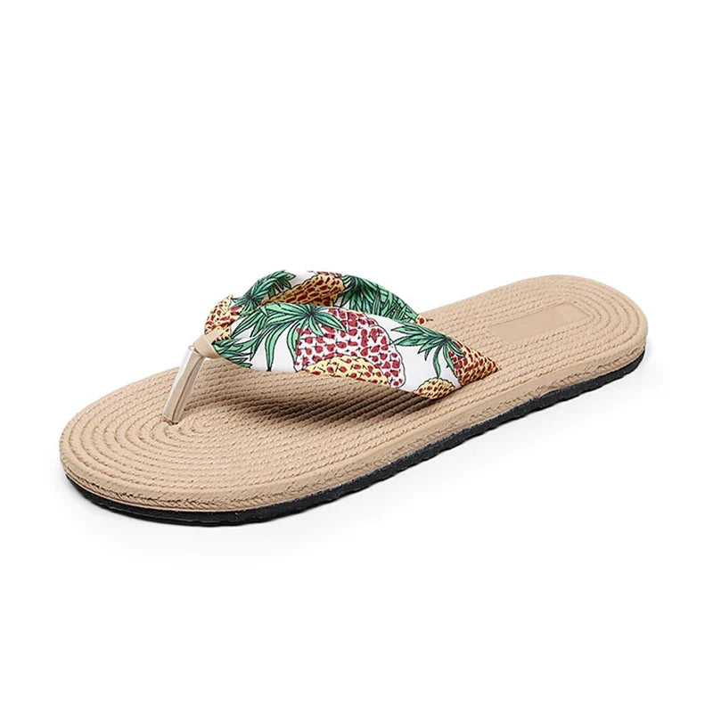 Women's Floral Flip Flops – Beach Flat Slide Sandals