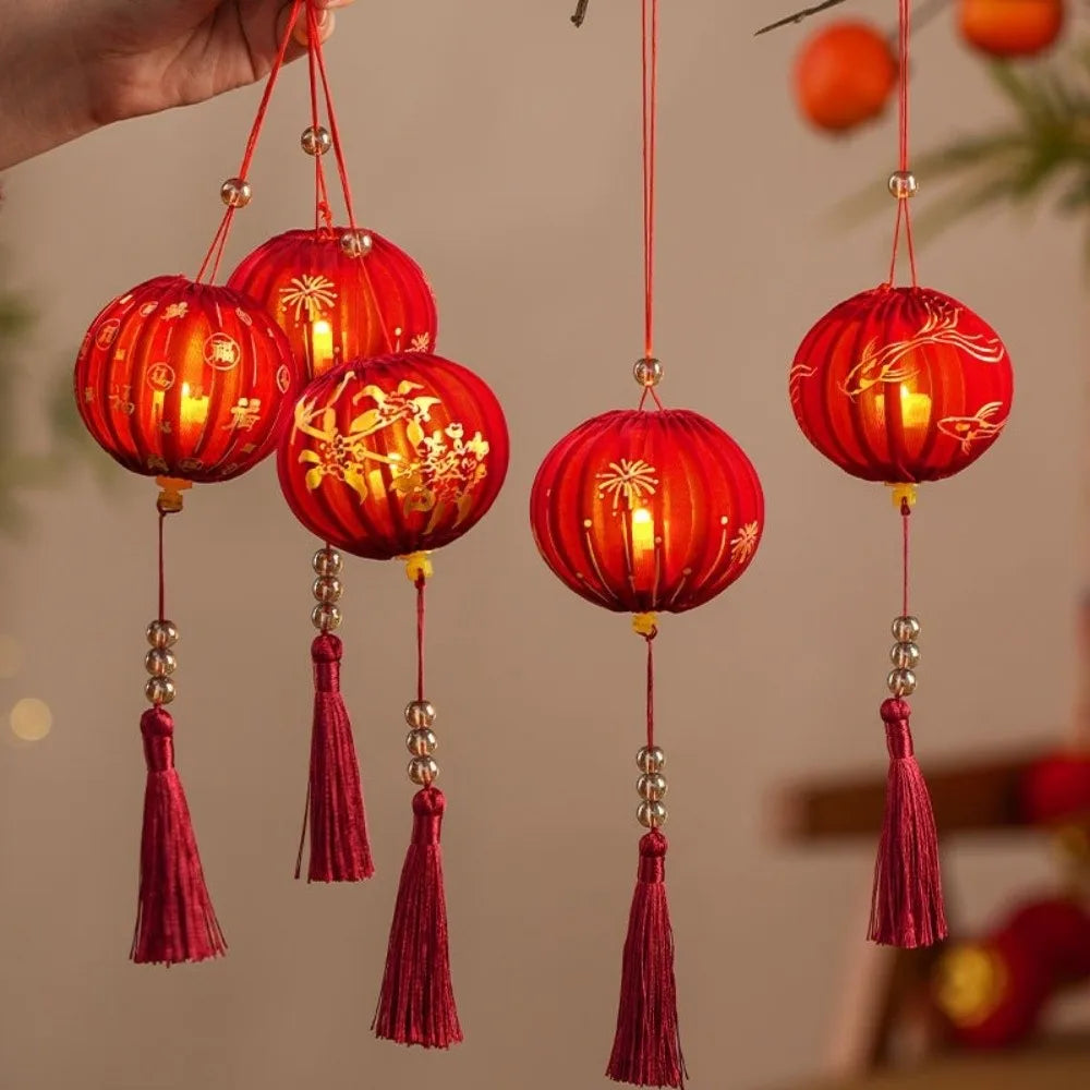 2026 Horse Year Chinese New Year Handmade Glowing Cloth Lantern