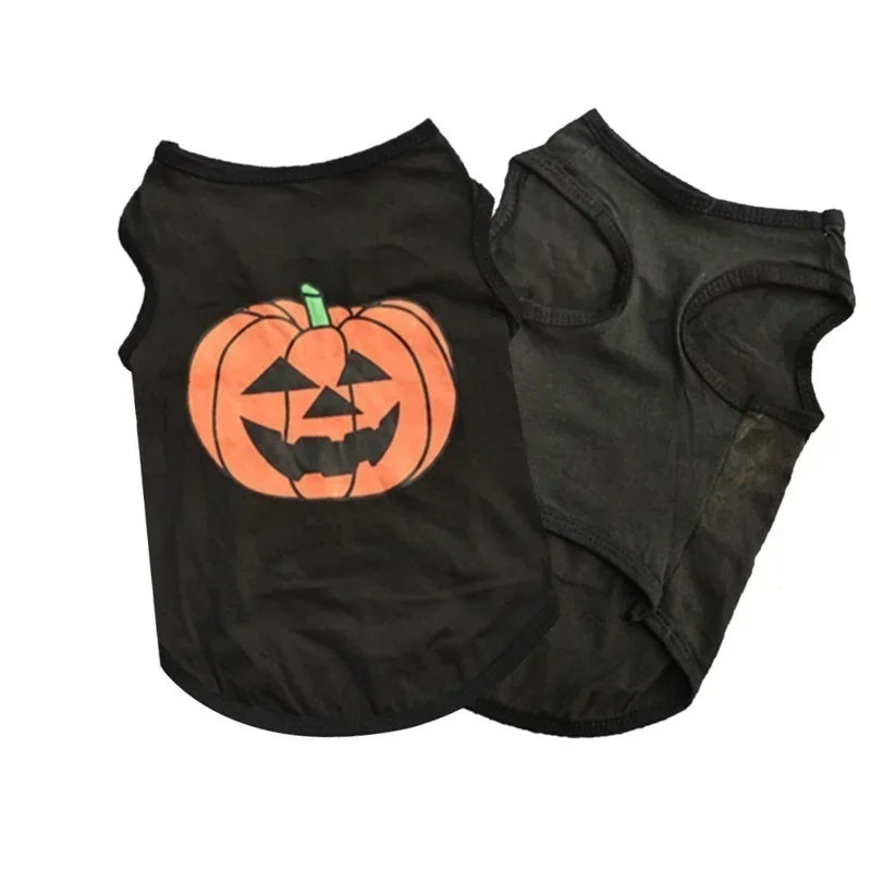 Halloween Pumpkin Pet Costume Shirt – Dog & Cat Cotton