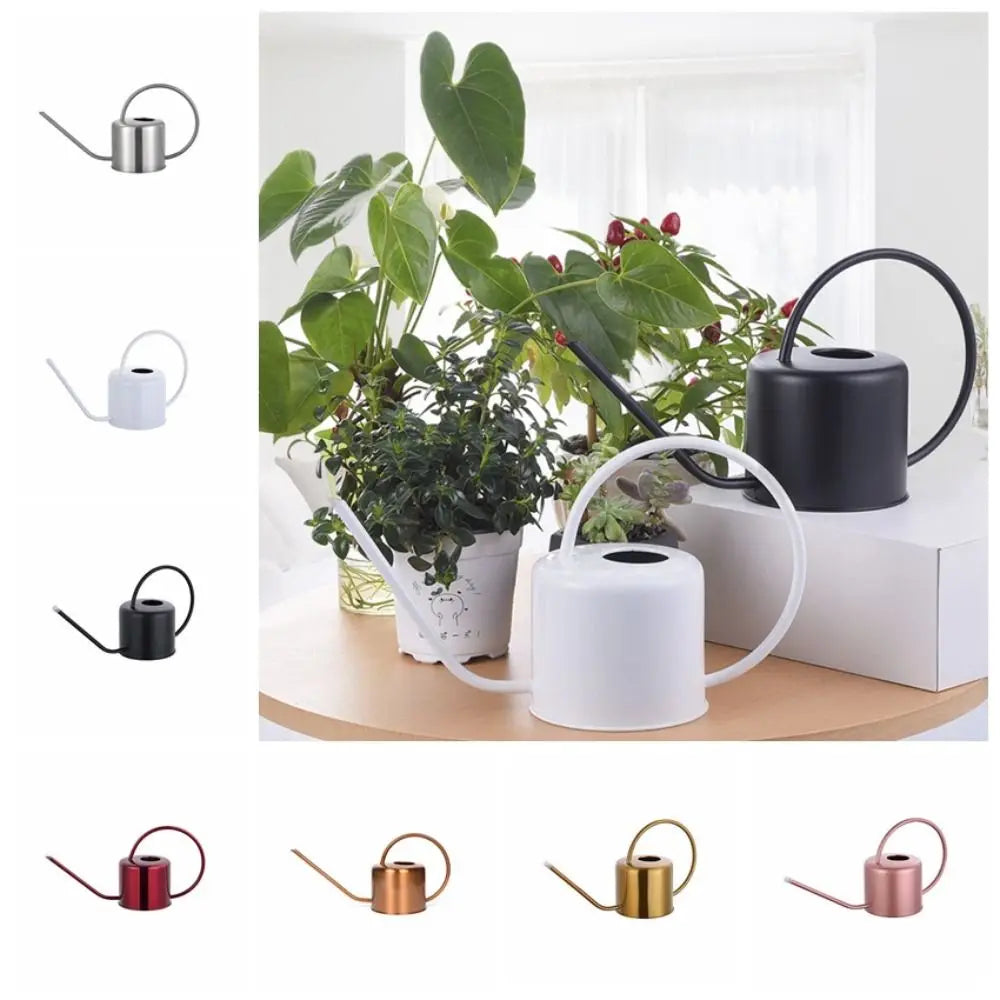 Stainless Steel Watering Can 1.3L Long Nozzle Spray Kettle