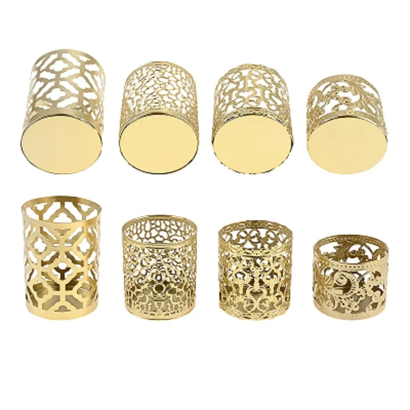 Gold Geometric Hollow Iron Candle Holder | Wedding & Dinner Decor
